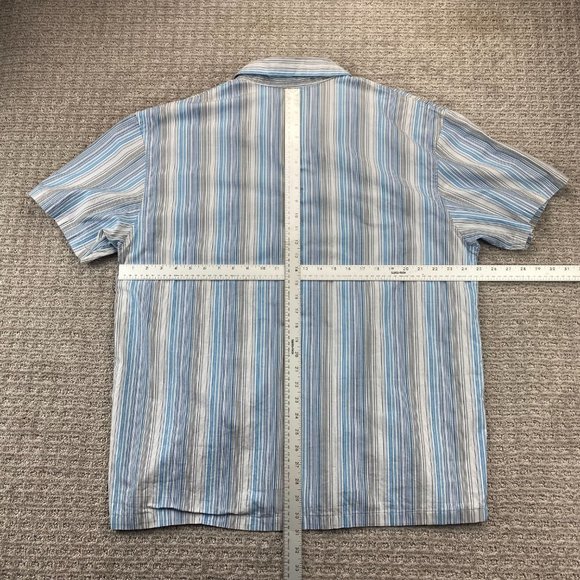 Vintage Calvin Klein Shirt Men Extra Large XL Blue White Gray Striped Button Up - Picture 6 of 8
